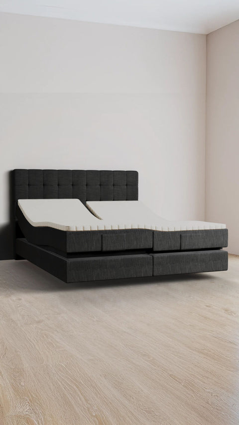 Antraciet tweepersoons boxspringbed 180x210 cm