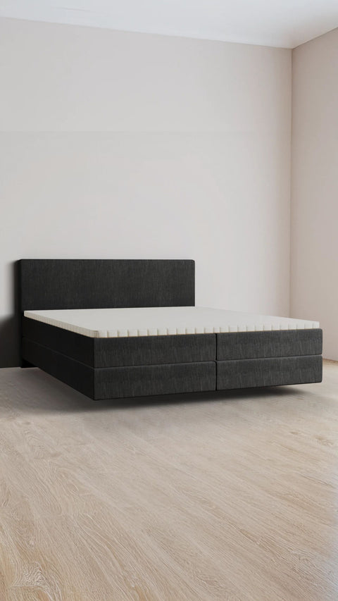Antraciet tweepersoons boxspringbed 180x200 cm