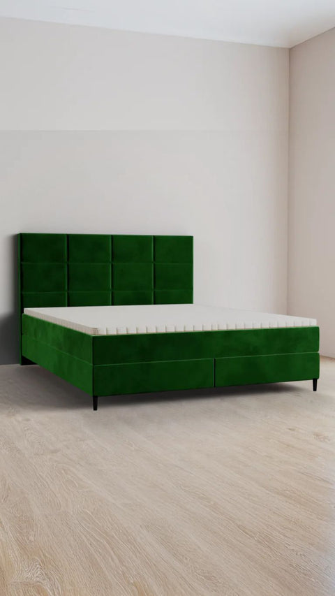 Groen tweepersoons boxspringbed 180x220 cm