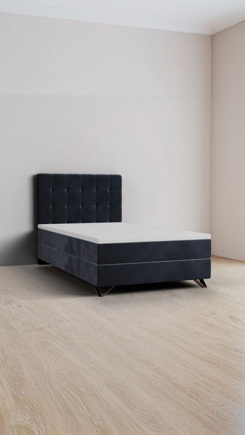 Grijs eenpersoons boxspringbed 140x200 cm
