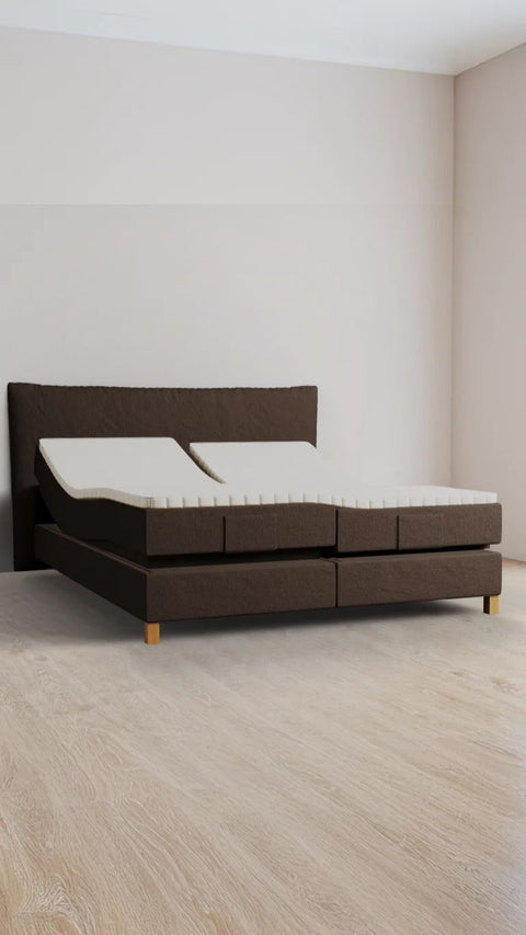 Bruin tweepersoons boxspringbed 180x210 cm