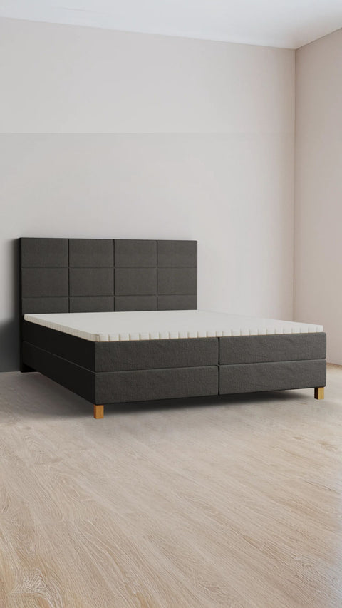 Antraciet tweepersoons boxspringbed 200x200 cm