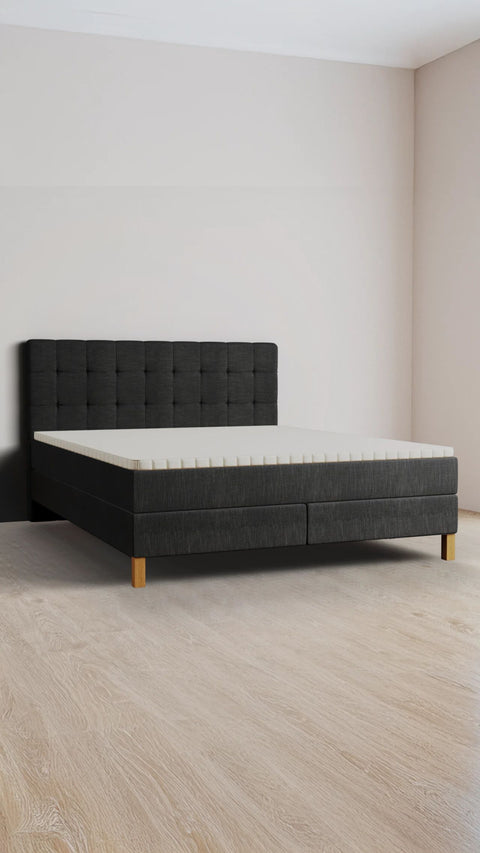 Antraciet familie boxspringbed 240x210cm