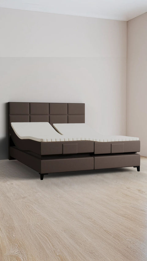 Bruin tweepersoons boxspringbed 180x200 cm