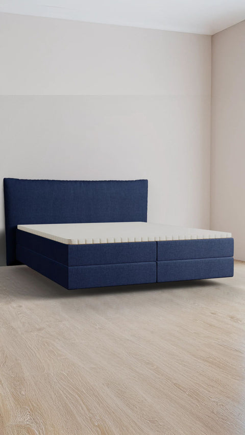 Blauw tweepersoons boxspringbed 200x200 cm