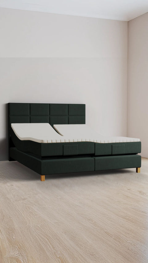 Groen tweepersoons boxspringbed 160x200 cm