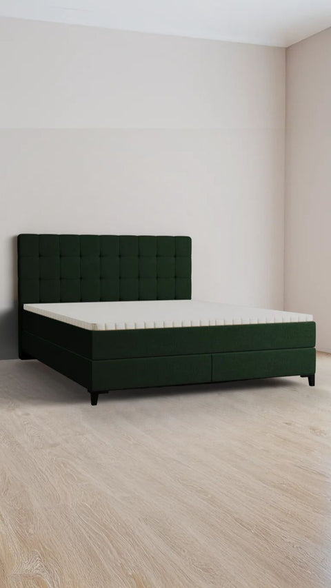 Groen tweepersoons boxspringbed 180x220 cm