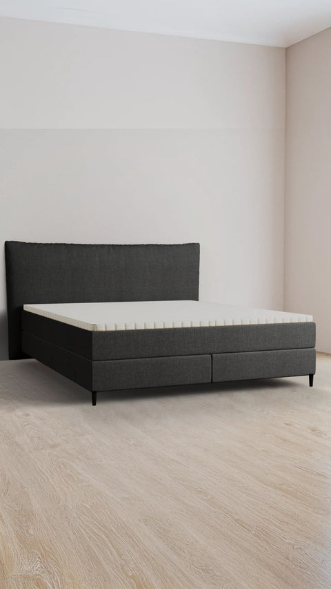 Antraciet tweepersoons boxspringbed 160x200 cm