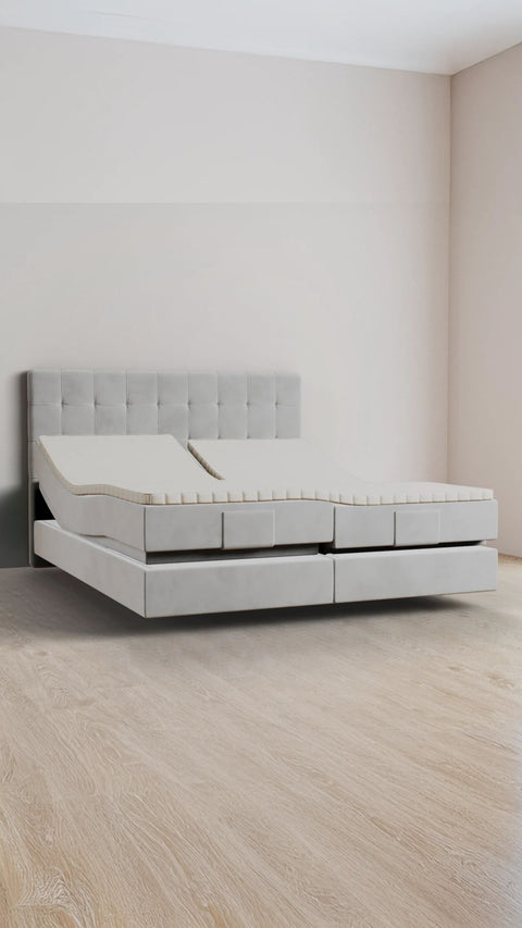 Beige familie boxspringbed 240x210 cm